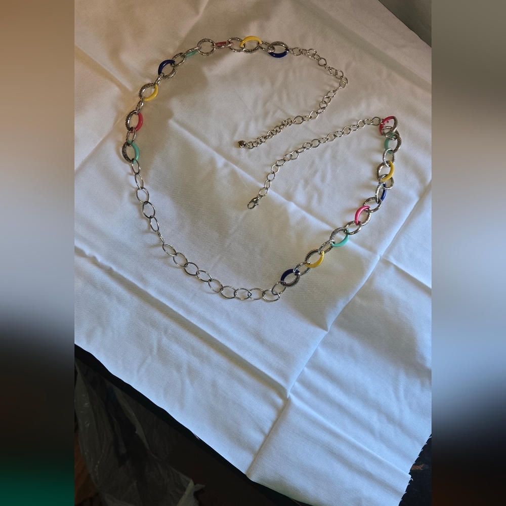 Brighton 40" Adjustable Multicolor Chain Necklace Or Belt - Picture 5 of 6